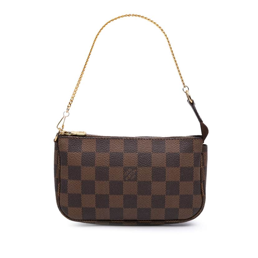 Louis Vuitton Damier Ebene Mini Pochette Accessoires Brown Canvas Good condition - Front View