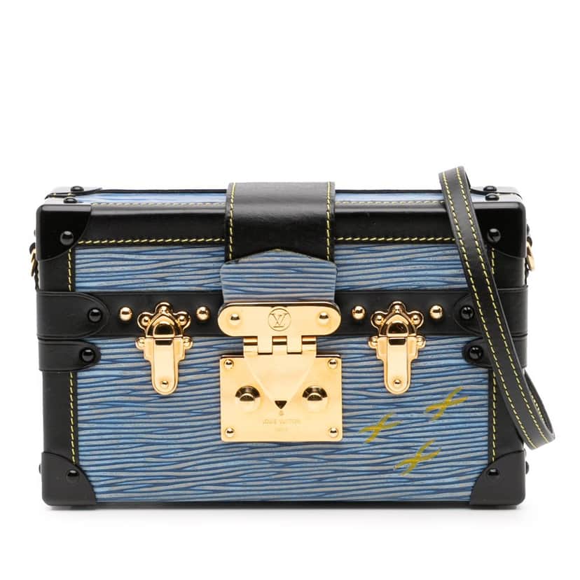 Louis Vuitton Epi Petit Malle Blue Leather Good condition - Front View