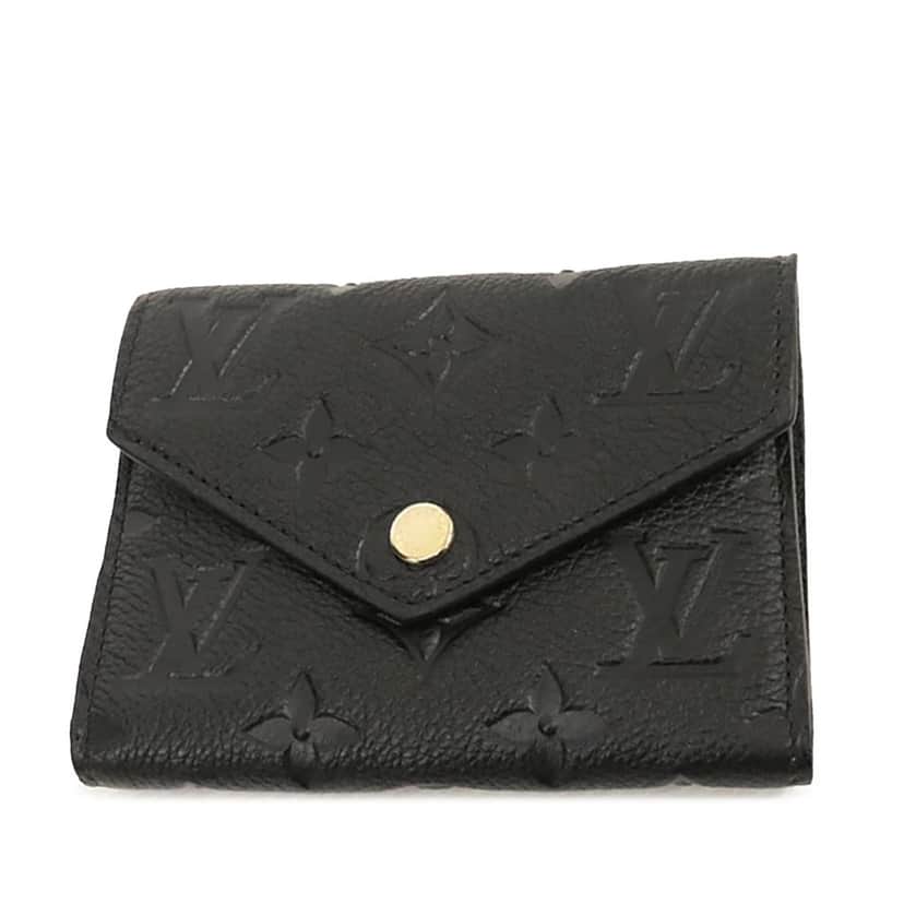 Louis Vuitton Monogram Empreinte Victorine Wallet Black Leather Good condition - Front View