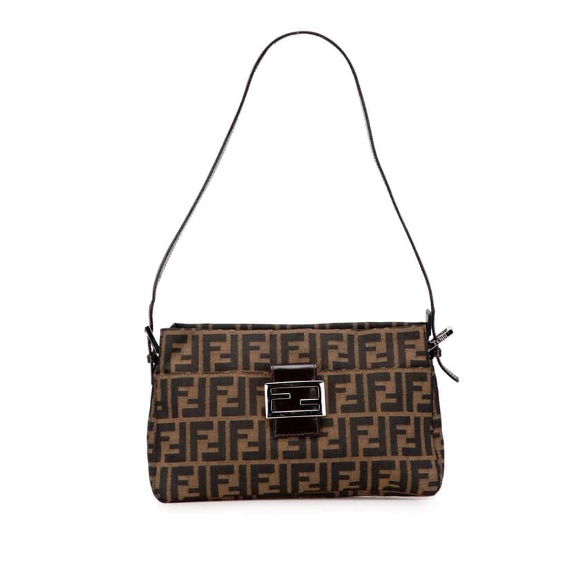 Fendi Zucca Canvas Shoulder Bag Brown Canvas Good condition - Front View