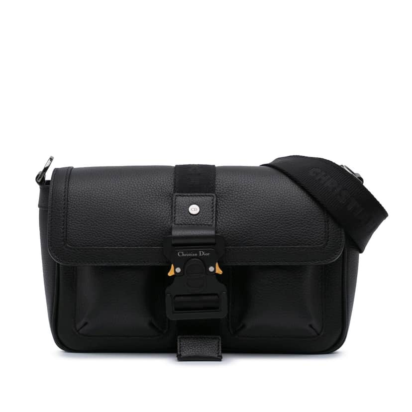 Dior Grained Calfskin Hit The Road Bag Black Leather Good condition - Front View
