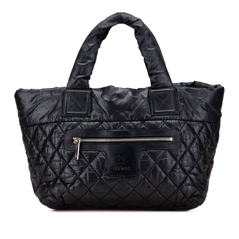Chanel Small Quilted Nylon Coco Cocoon Tote Black Good condition - Front View