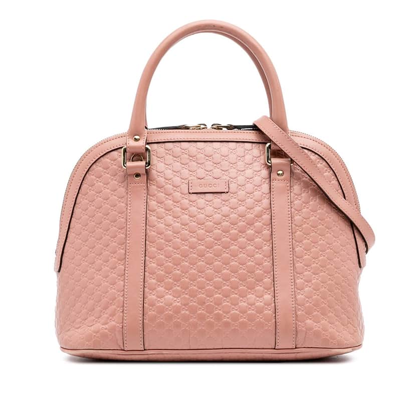Gucci Medium Microguccissima Dome Satchel Pink Leather Fair condition - Front View