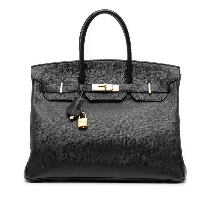 Hermès Epsom Birkin Retourne 35 Black Leather Good condition - Front View