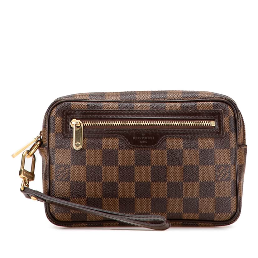 Louis Vuitton Damier Ebene Pochette Billets Macao Brown Canvas Good condition - Front View