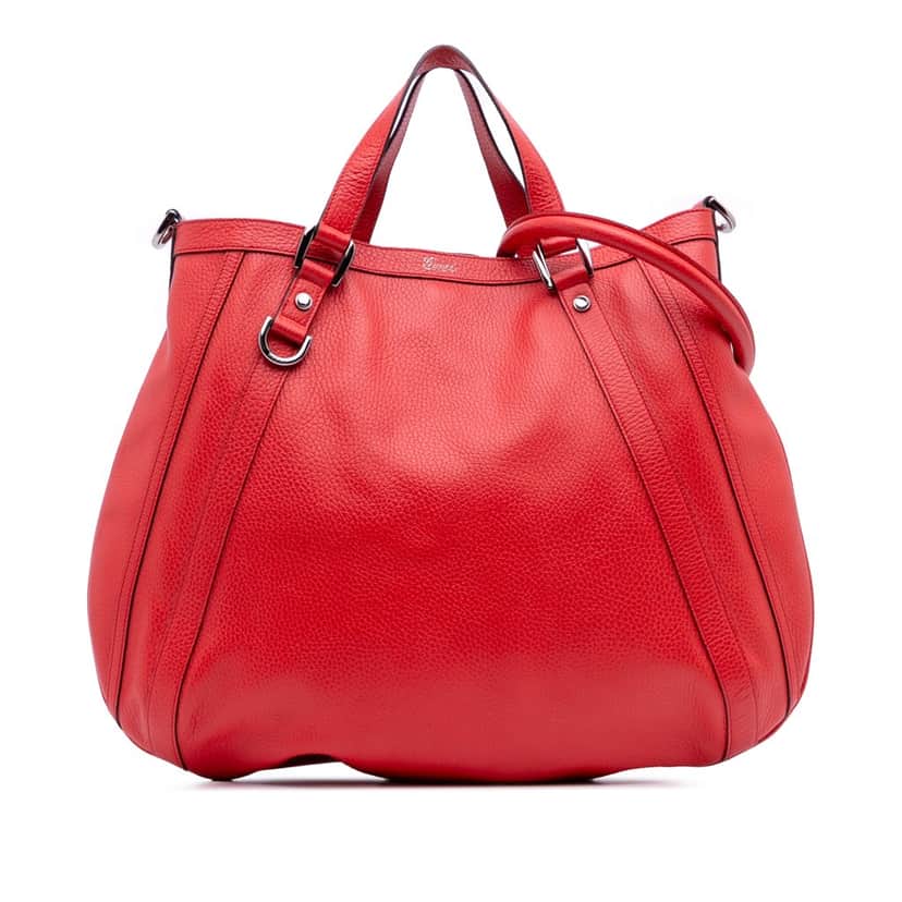 Gucci Leather Abbey D Ring Convertible Tote Red Leather Good condition - Front View
