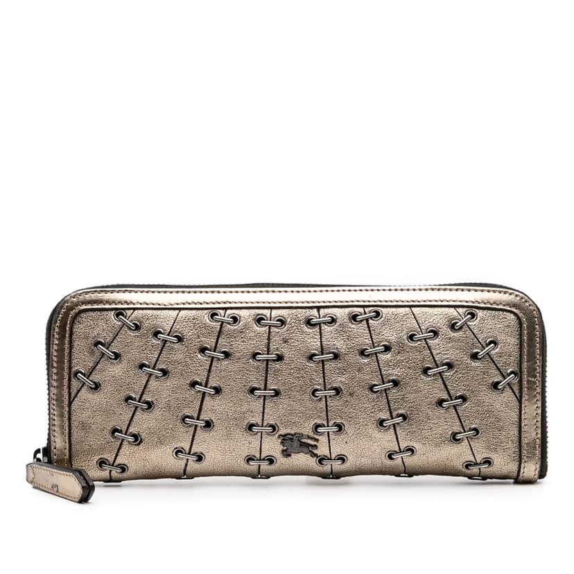 Burberry Metallic Leather Clutch Gold Leather Good condition - Front View