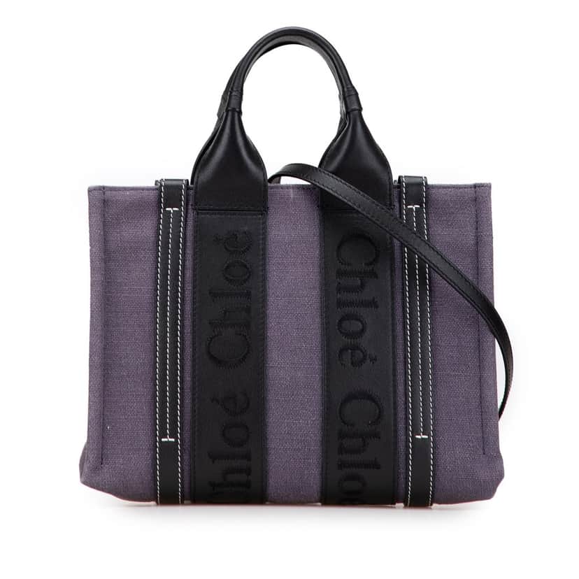 Chloé Small Canvas Woody Tote Purple Canvas Good condition - Front View