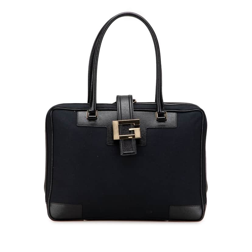 Gucci Canvas Square G Handbag Black Canvas Good condition - Front View