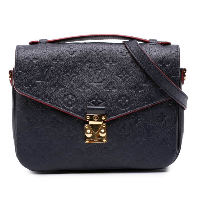 Louis Vuitton Monogram Empreinte Pochette Metis Blue Leather Good condition - Front View