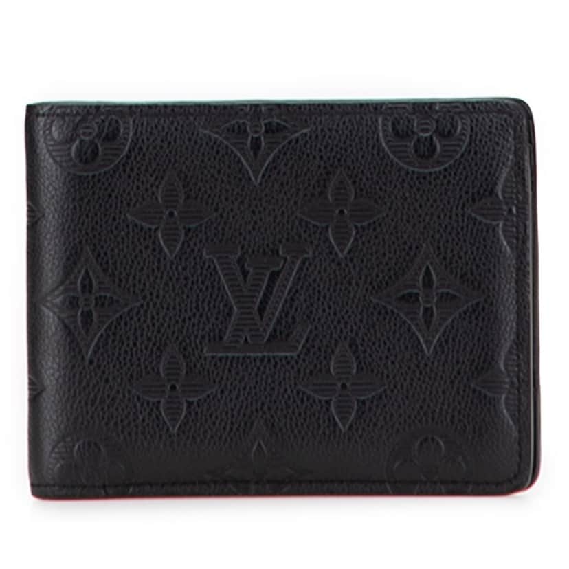 Louis Vuitton Monogram Shadow Multiple Wallet Black Leather Good condition - Front View