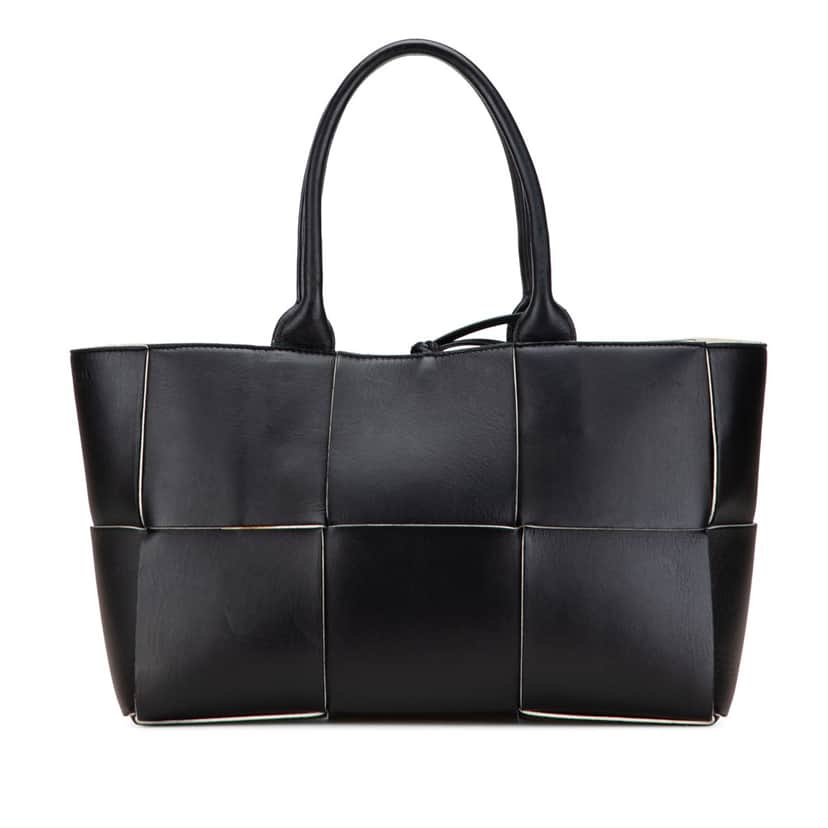Bottega Veneta Small Nappa Maxi Intrecciato Arco Tote Black Leather Very good condition - Front View