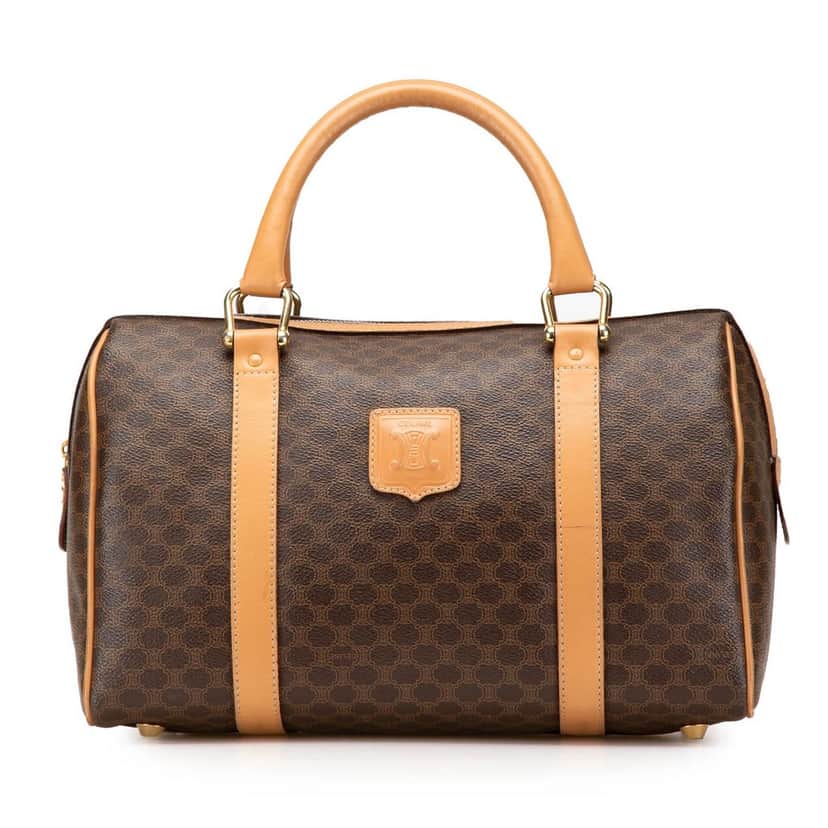 Celine Macadam Coated Canvas Boston Bag Brown Canvas Good condition - Front View