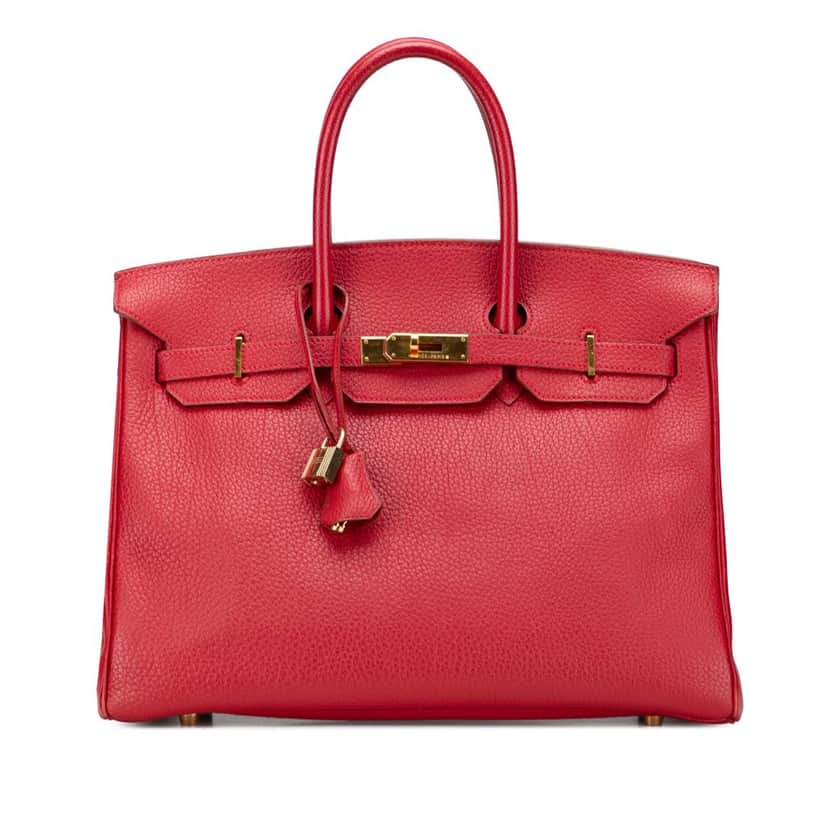 Hermès Togo Birkin Retourne 35 Red Leather Good condition - Front View
