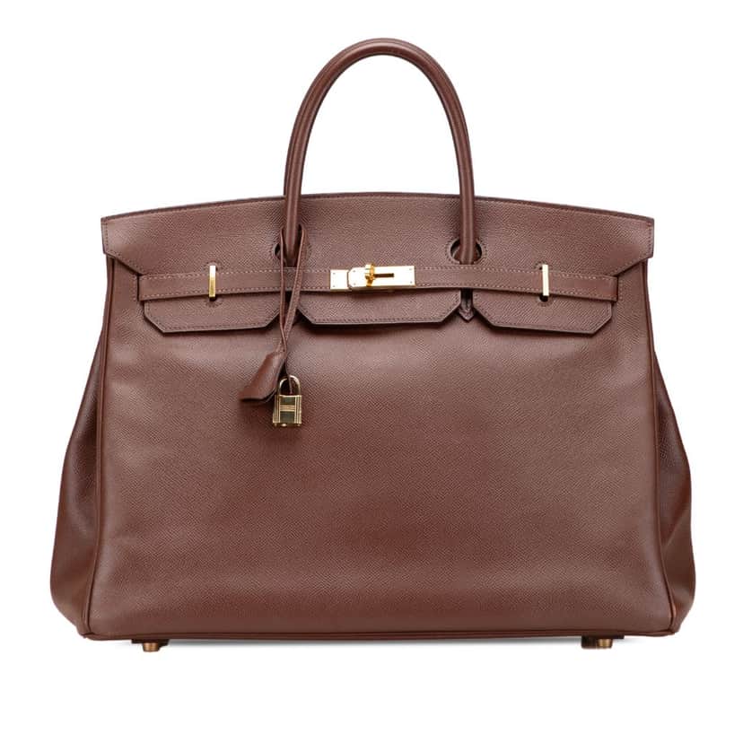 Hermès Courchevel Birkin Retourne 40 Brown Leather Good condition - Front View