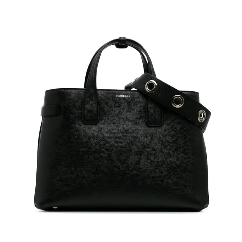 Burberry Medium Leather Banner Satchel Black Leather Good condition - Front View