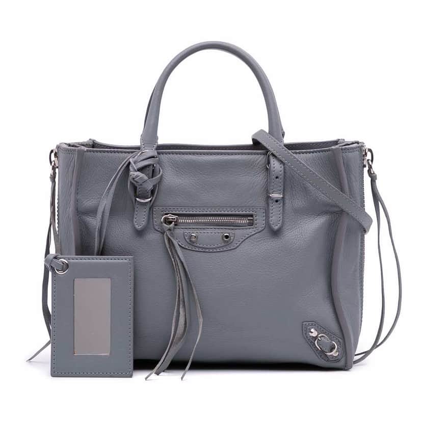 Balenciaga Mini Leather Papier A4 Zip Around Satchel Grey Leather Good condition - Front View