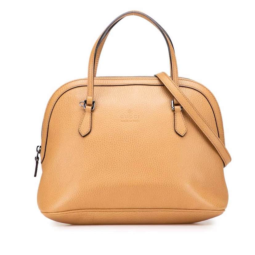 Gucci Medium Leather Dome Satchel Brown Leather Good condition - Front View