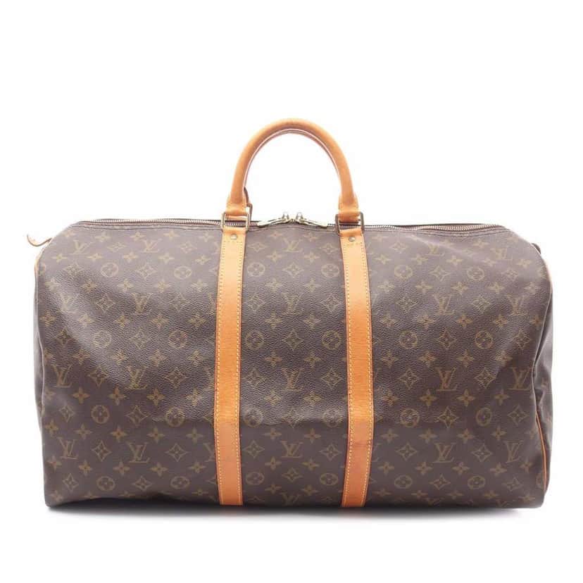 Louis Vuitton Monogram Keepall 55 Brown Canvas Good condition - Front View