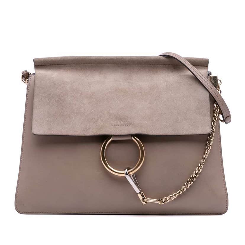 Chloé Medium Leather Faye Shoulder Bag Brown Leather Good condition - Front View