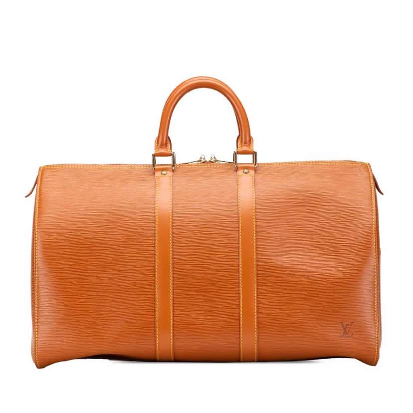 Louis Vuitton Epi Keepall 45 Brown Leather Good condition - Front View
