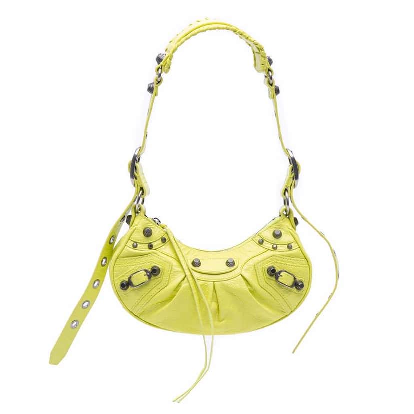 Balenciaga Lambskin Motocross Le Cagole XS Yellow Leather Very good condition - Front View