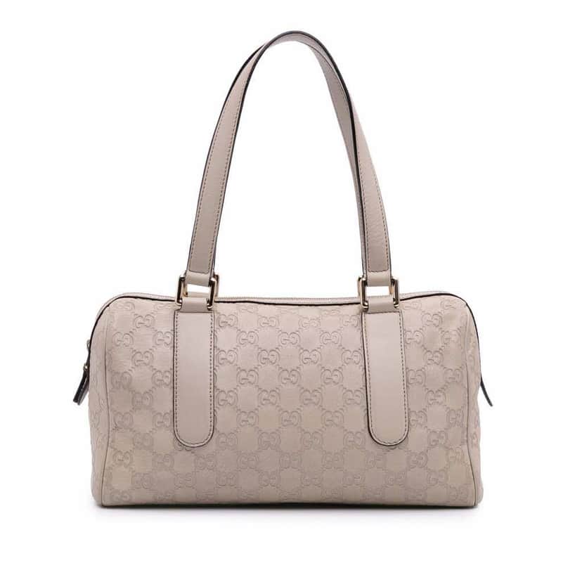 Gucci Guccissima Boston Bag Brown Leather Good condition - Front View
