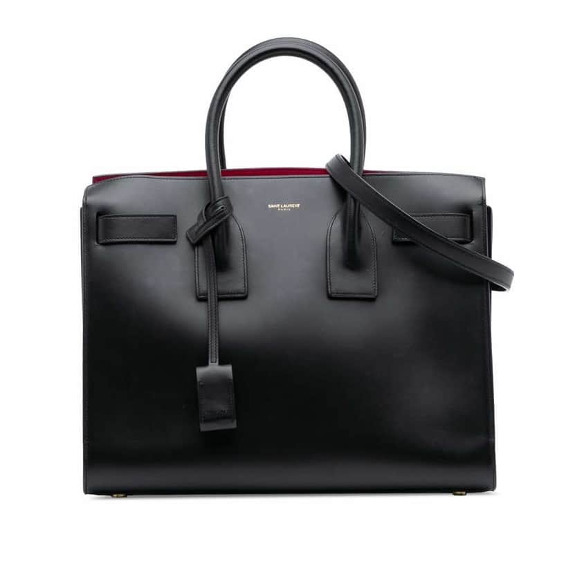 Saint Laurent Small Smooth Leather Sac De Jour Satchel Black Leather Good condition - Front View