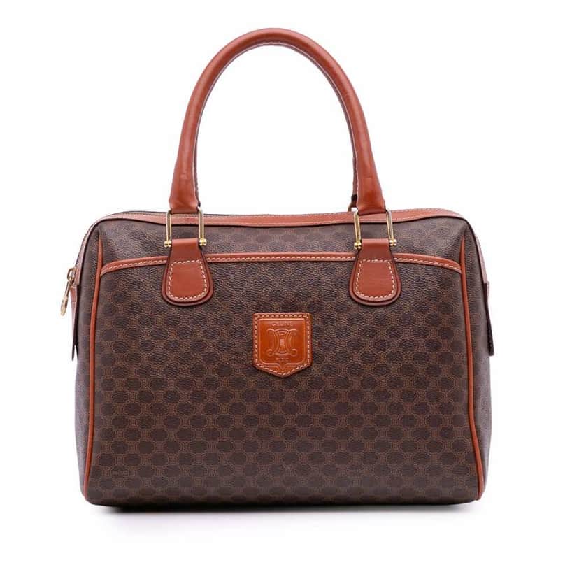 Celine Macadam Coated Canvas Handbag Brown Canvas Good condition - Front View