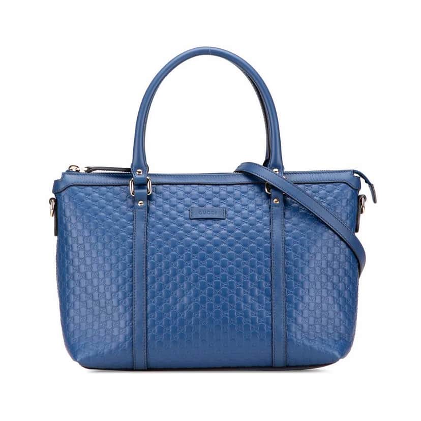 Gucci Small Microguccissima Joy Satchel Blue Leather Good condition - Front View