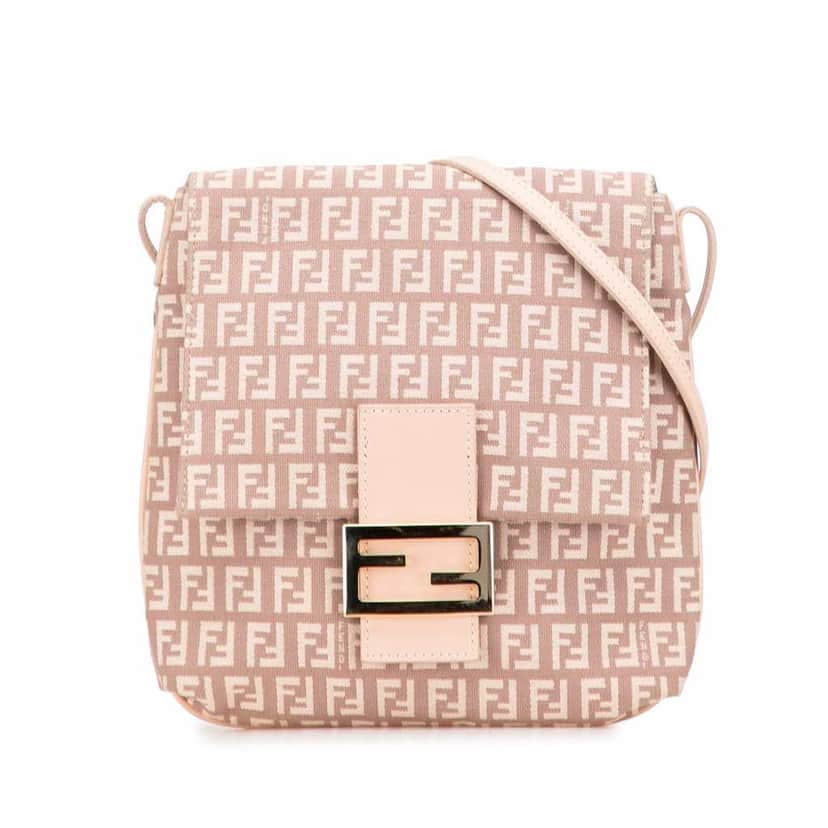 Fendi Zucchino Canvas Crossbody Pink Canvas Very good condition - Front View