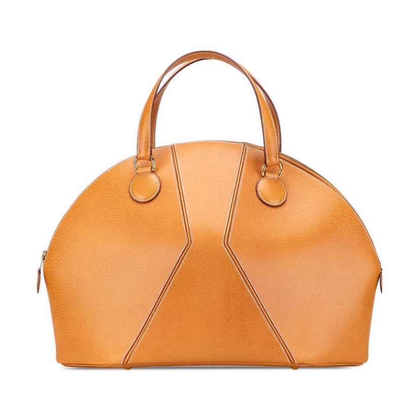 Hermès Peau Porc Il De Bowe Handbag Brown Leather Good condition - Front View