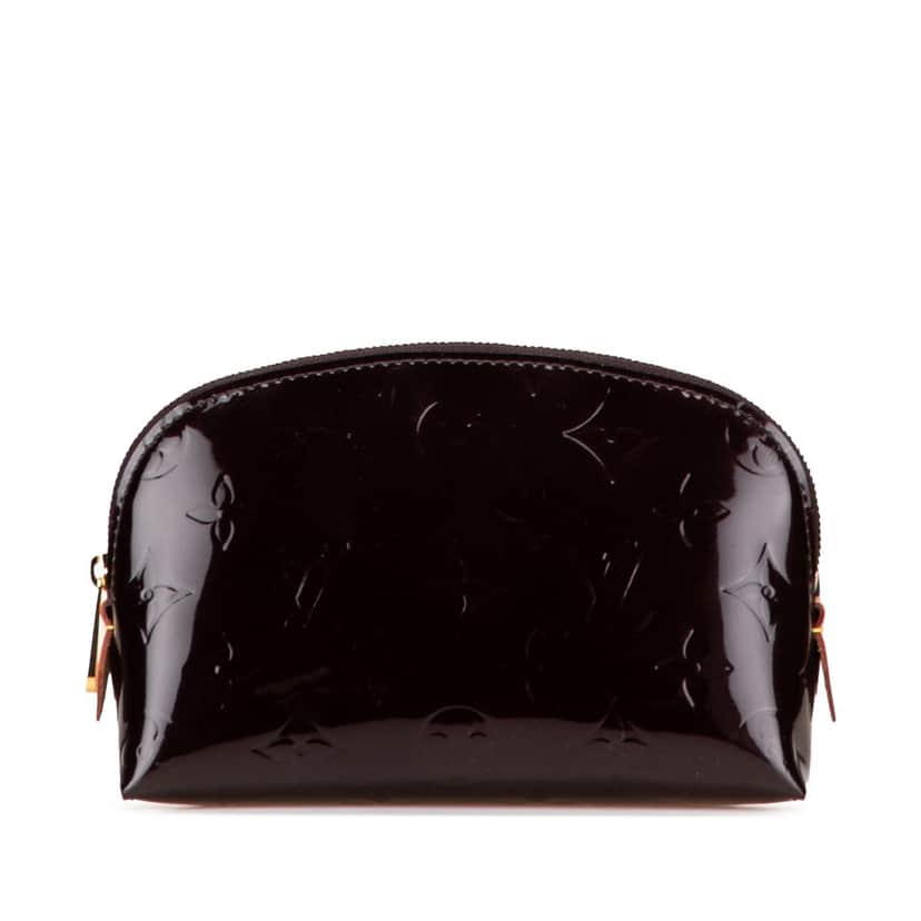 Louis Vuitton Monogram Vernis Cosmetic Pouch Purple Leather Good condition - Front View