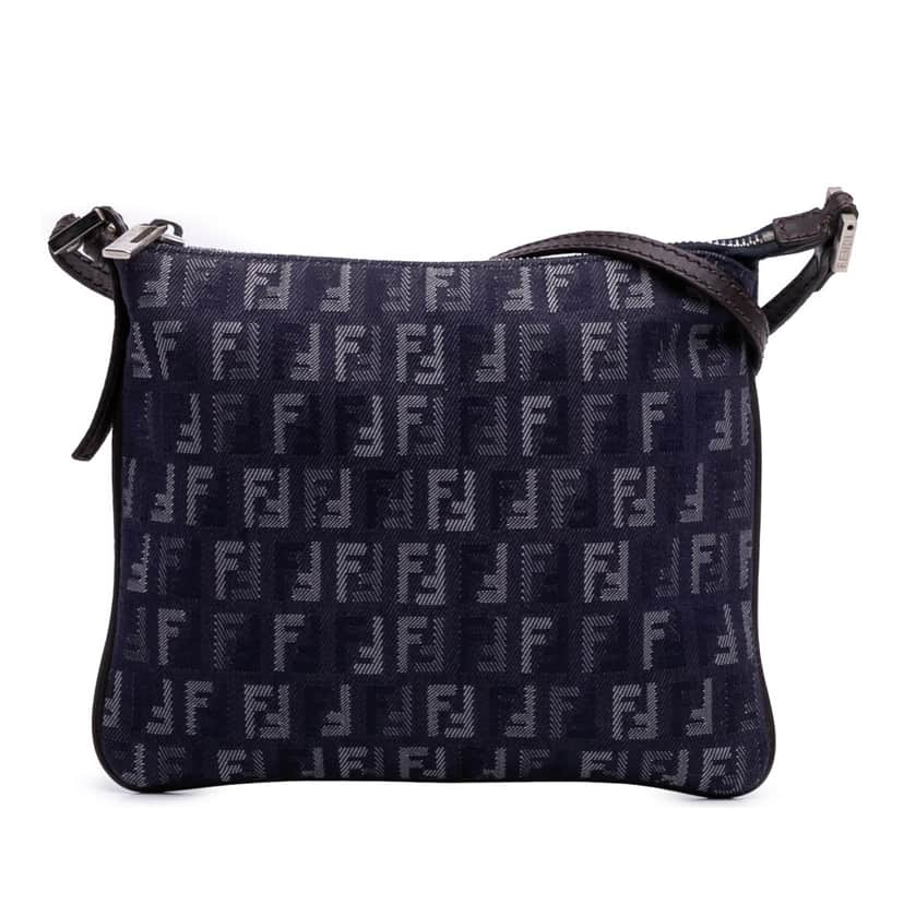 Fendi Zucchino Denim Crossbody Blue Denim Good condition - Front View