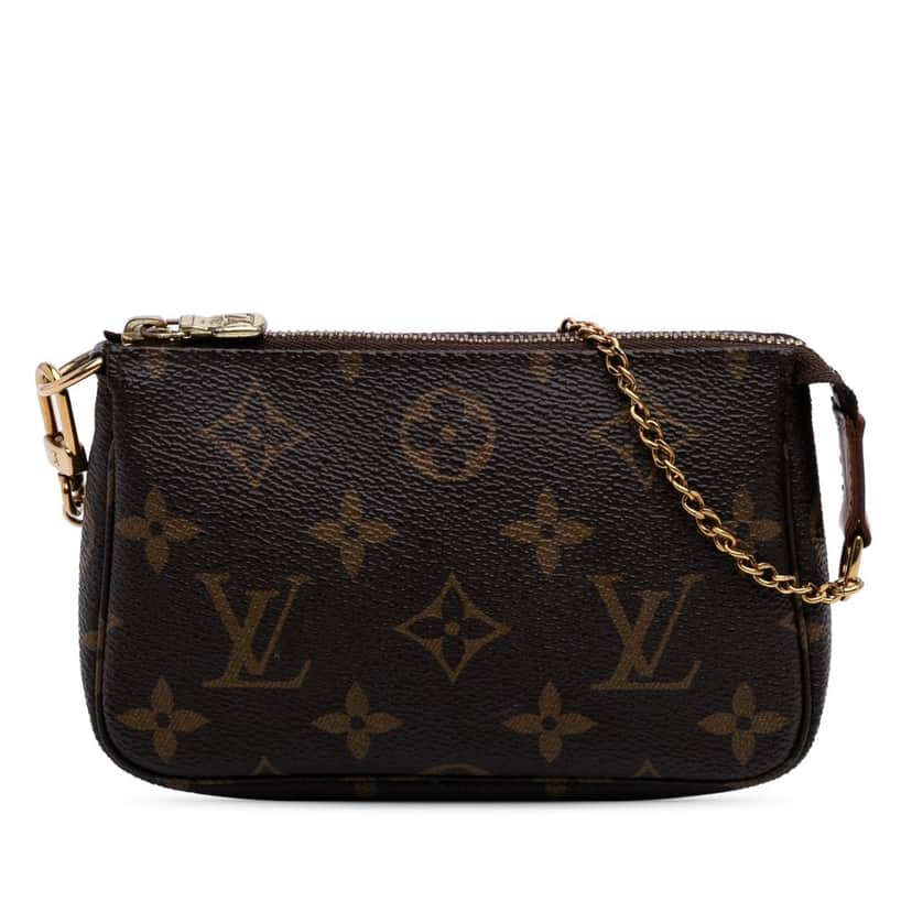 Louis Vuitton Monogram Mini Pochette Accessoires Brown Canvas Good condition - Front View