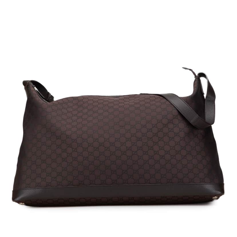 Gucci XL GG Nylon Travel Bag Brown Good condition - Front View