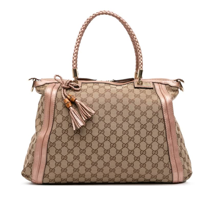 Gucci Large GG Canvas Bella Satchel Brown Canvas Good condition - Front View