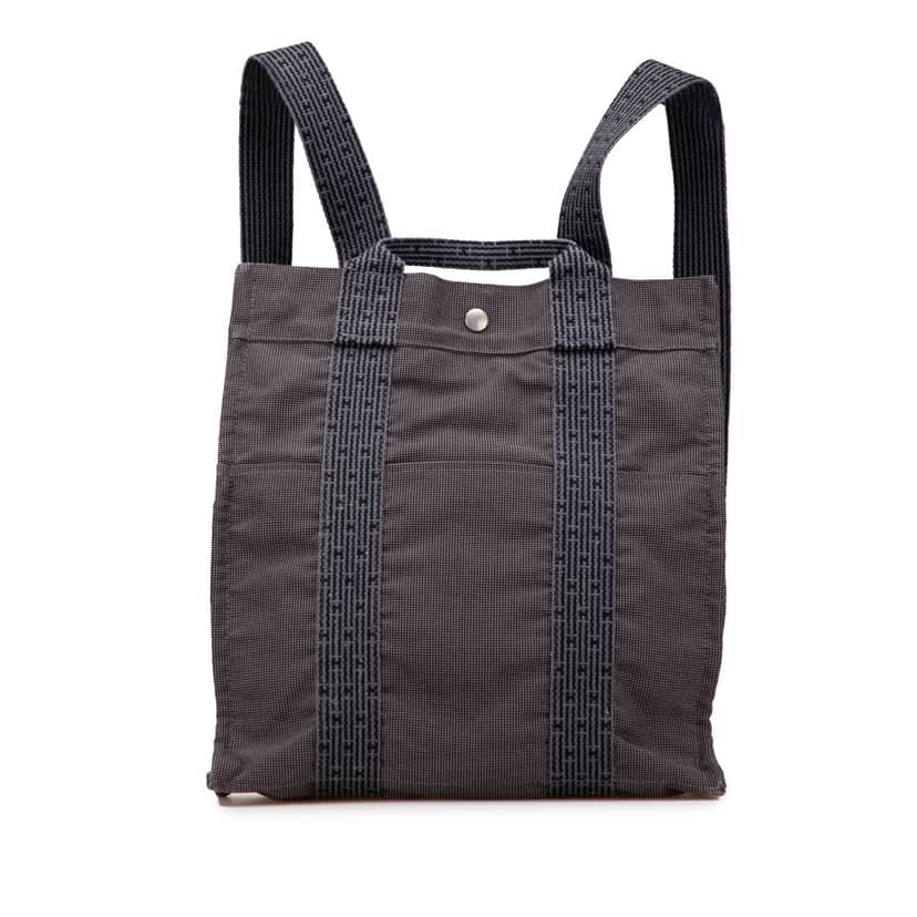 Hermès Canvas Herline Backpack MM Grey Canvas Good condition - Front View
