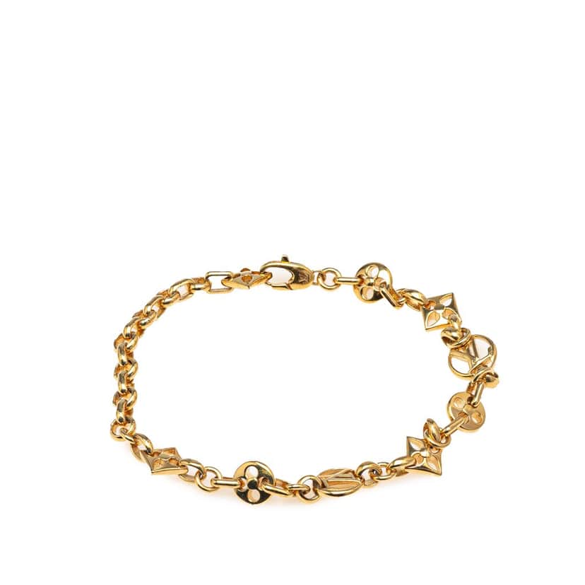 Louis Vuitton Gold Plated Monogram Crazy In Lock Bracelet Gold Metal Good condition - Front View