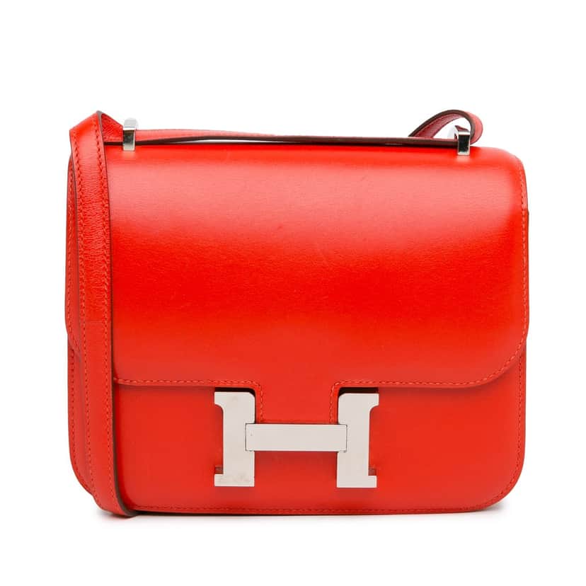 Hermès Mini Tadelakt Constance 18 Red Leather Good condition - Front View