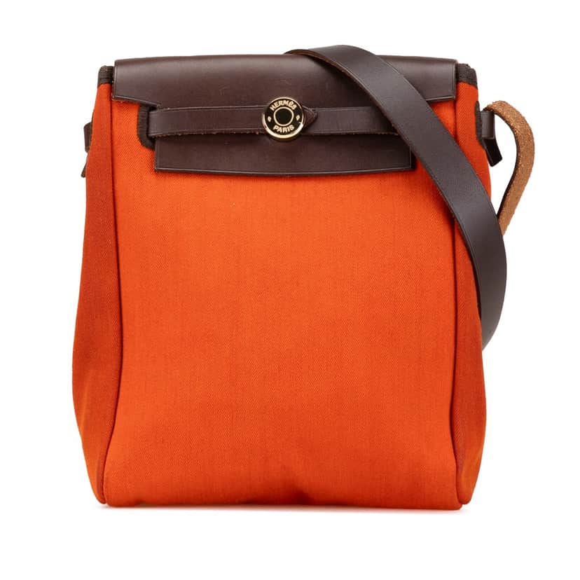 Hermès Toile Herbag TPM Orange Canvas Good condition - Front View