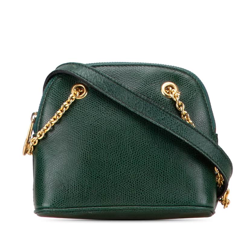 Celine Leather Dome Crossbody Green Leather Good condition - Front View