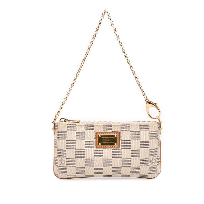Louis Vuitton Damier Azur Pochette Milla MM White Canvas Good condition - Front View