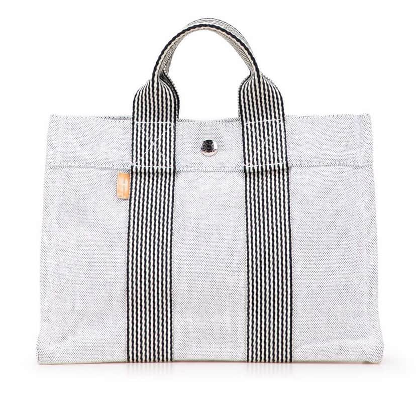 Hermès Canvas Fourre Tout PM Grey Canvas Good condition - Front View