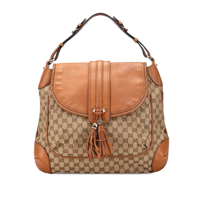 Gucci GG Canvas Marrakech Shoulder Bag Brown Canvas Good condition - Front View