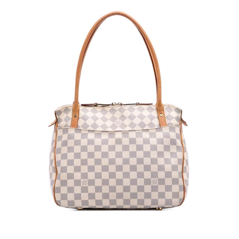 Louis Vuitton Damier Azur Figheri PM White Canvas Fair condition - Front View
