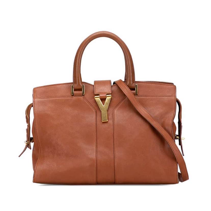Yves Saint Laurent Small Sheepskin Cabas Chyc Satchel Brown Leather Good condition - Front View