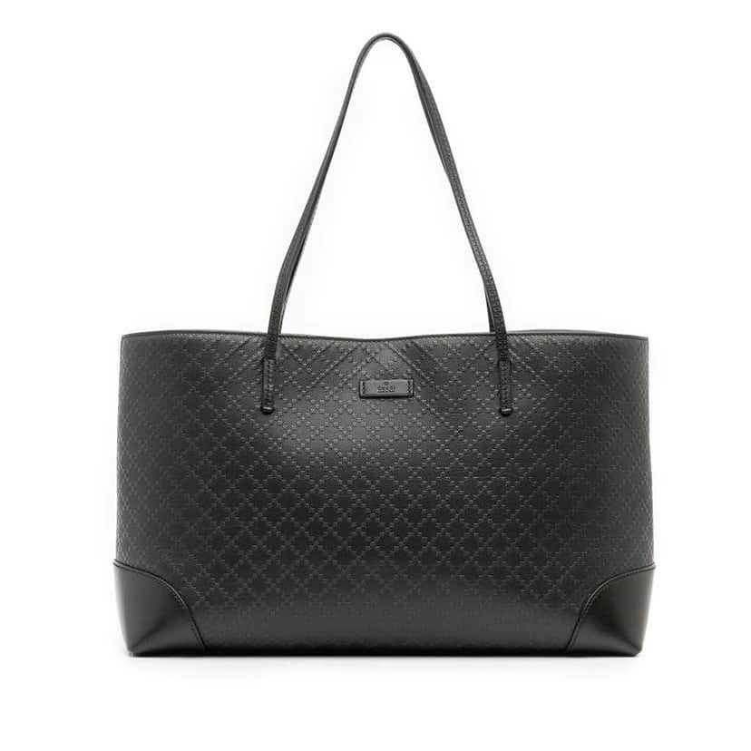 Gucci Leather Diamante Bright Hilary Lux Tote Black Leather Good condition - Front View