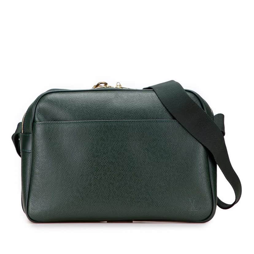 Louis Vuitton Taiga Reporter PM Green Leather Good condition - Front View