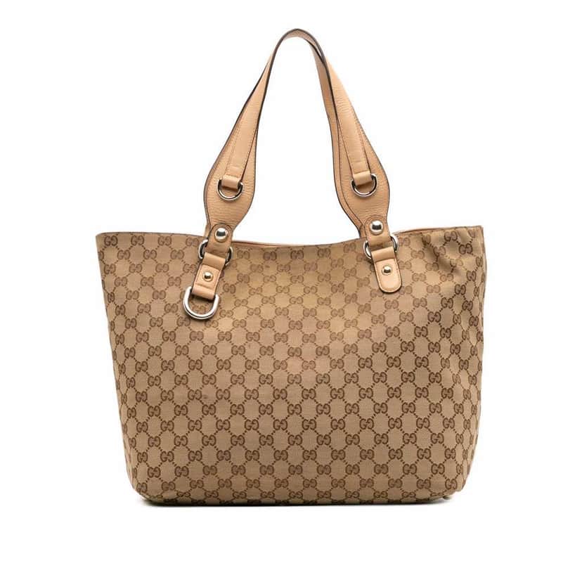 Gucci GG Canvas Icon Bit Tote Brown Canvas Good condition - Front View